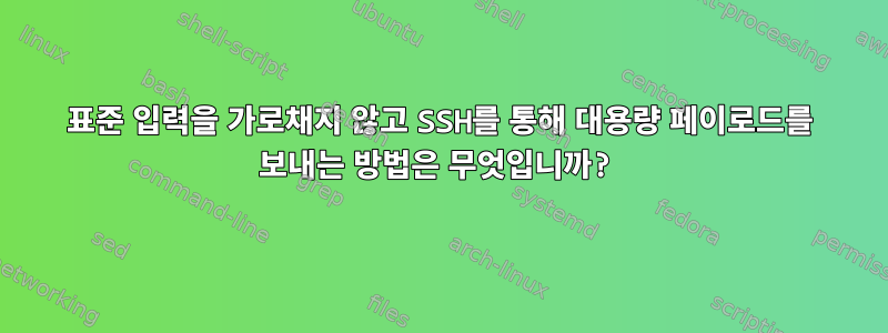 표준 입력을 가로채지 않고 SSH를 통해 대용량 페이로드를 보내는 방법은 무엇입니까?