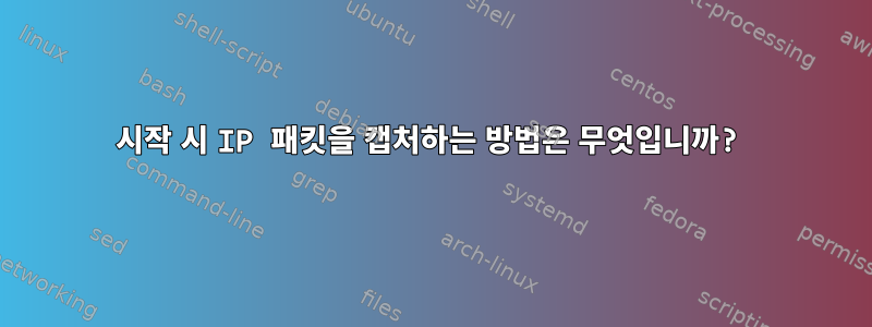 시작 시 IP 패킷을 캡처하는 방법은 무엇입니까?