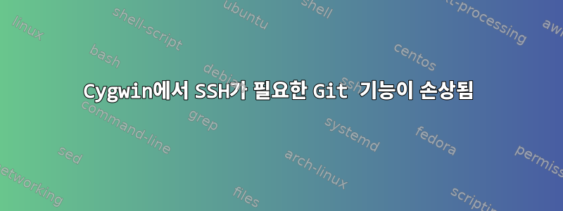 Cygwin에서 SSH가 필요한 Git 기능이 손상됨