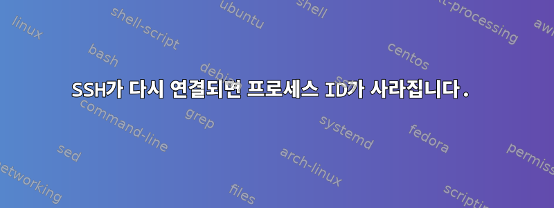 SSH가 다시 연결되면 프로세스 ID가 사라집니다.