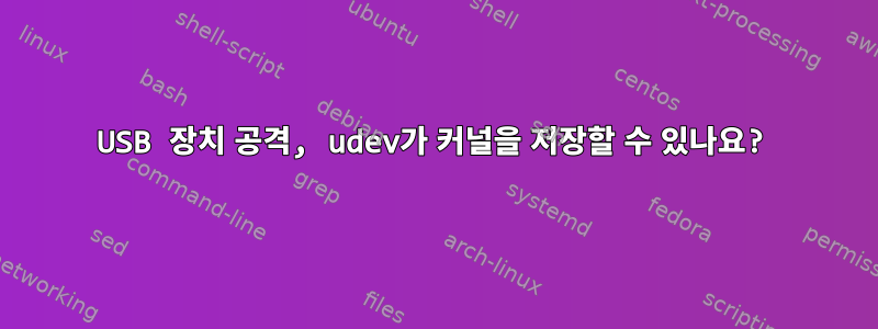 USB 장치 공격, udev가 커널을 저장할 수 있나요?