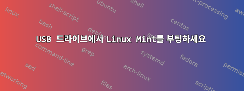 USB 드라이브에서 Linux Mint를 부팅하세요