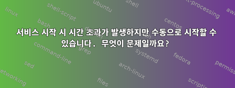 서비스 시작 시 시간 초과가 발생하지만 수동으로 시작할 수 있습니다. 무엇이 문제일까요?