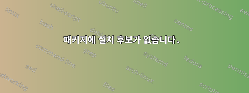 패키지에 설치 후보가 없습니다.