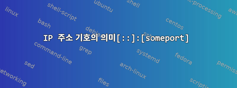 IP 주소 기호의 의미[::]:[someport]