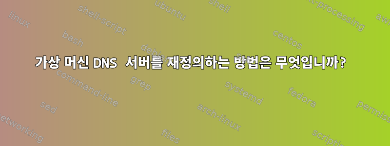 가상 머신 DNS 서버를 재정의하는 방법은 무엇입니까?