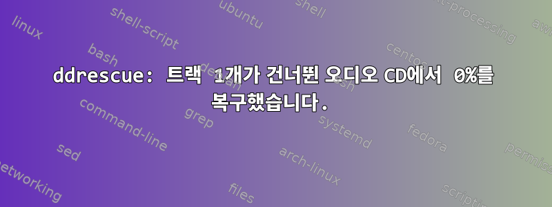 ddrescue: 트랙 1개가 건너뛴 오디오 CD에서 0%를 복구했습니다.