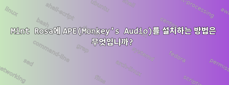 Mint Rosa에 APE(Monkey's Audio)를 설치하는 방법은 무엇입니까?