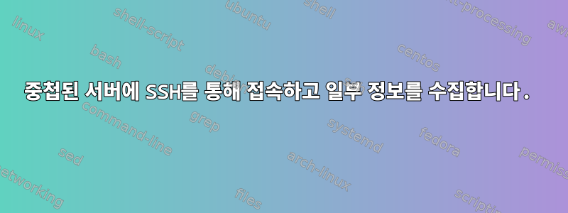 중첩된 서버에 SSH를 통해 접속하고 일부 정보를 수집합니다.