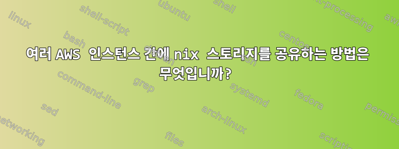 여러 AWS 인스턴스 간에 nix 스토리지를 공유하는 방법은 무엇입니까?