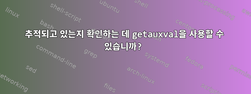 추적되고 있는지 확인하는 데 getauxval을 사용할 수 있습니까?