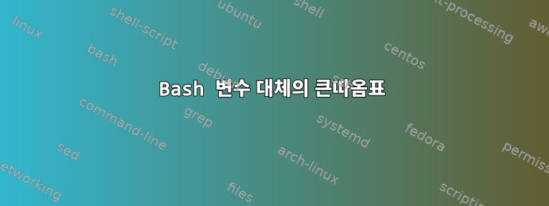 Bash 변수 대체의 큰따옴표