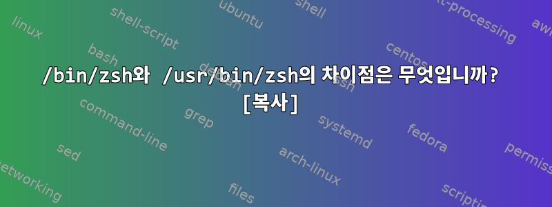 /bin/zsh와 /usr/bin/zsh의 차이점은 무엇입니까? [복사]