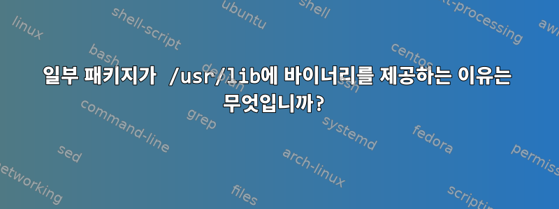 일부 패키지가 /usr/lib에 바이너리를 제공하는 이유는 무엇입니까?