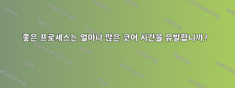 좋은 프로세스는 얼마나 많은 코어 시간을 유발합니까?