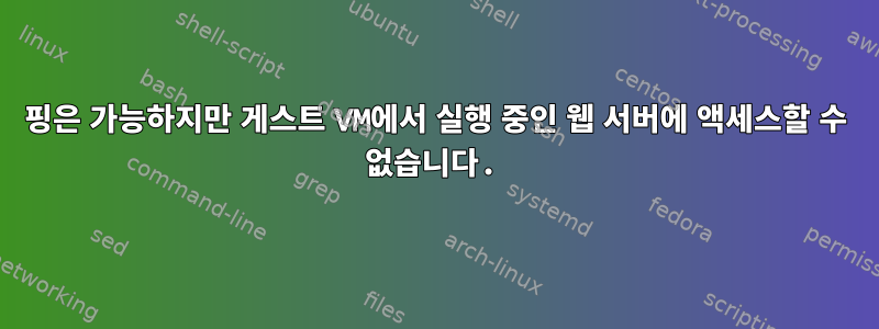 핑은 가능하지만 게스트 VM에서 실행 중인 웹 서버에 액세스할 수 없습니다.