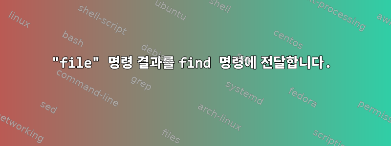 "file" 명령 결과를 find 명령에 전달합니다.