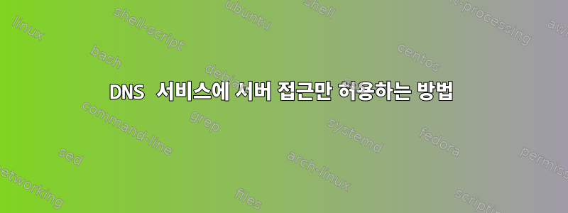 DNS 서비스에 서버 접근만 허용하는 방법