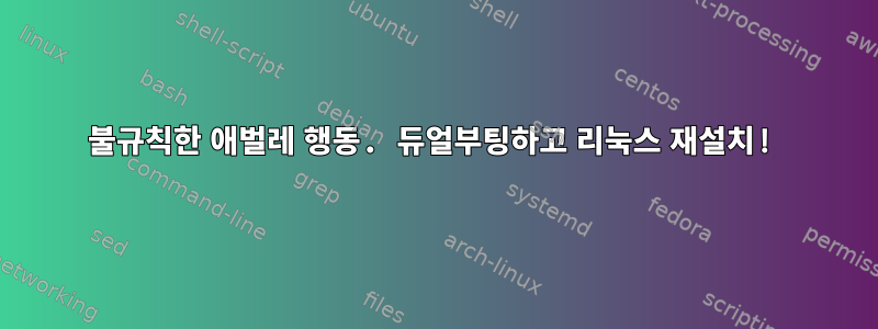 불규칙한 애벌레 행동. 듀얼부팅하고 리눅스 재설치!