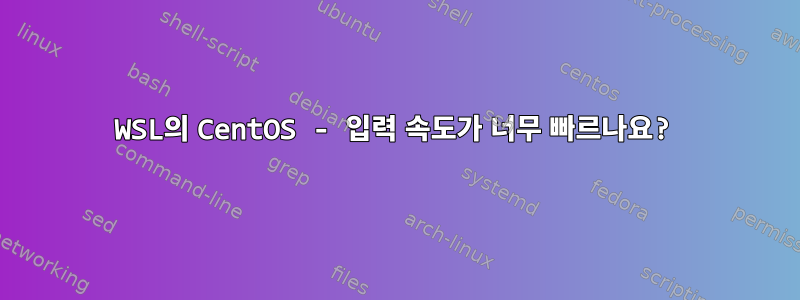 WSL의 CentOS - 입력 속도가 너무 빠르나요?