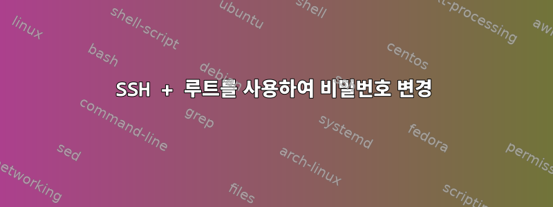 SSH + 루트를 사용하여 비밀번호 변경