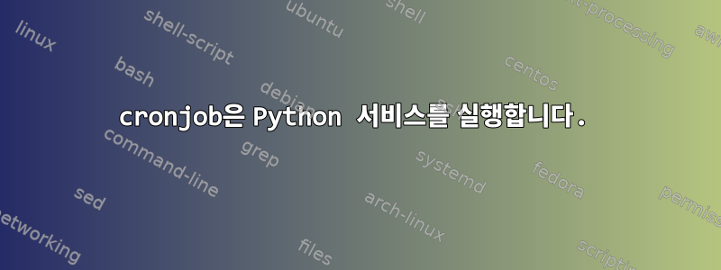 cronjob은 Python 서비스를 실행합니다.