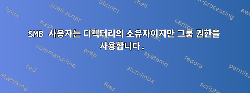 SMB 사용자는 디렉터리의 소유자이지만 그룹 권한을 사용합니다.