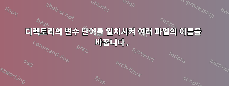 디렉토리의 변수 단어를 일치시켜 여러 파일의 이름을 바꿉니다.