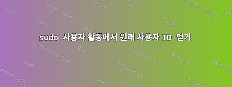 sudo 사용자 활동에서 원래 사용자 ID 얻기