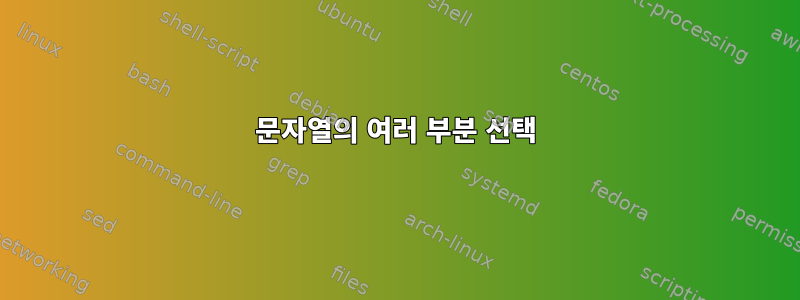 문자열의 여러 부분 선택