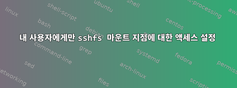 내 사용자에게만 sshfs 마운트 지점에 대한 액세스 설정