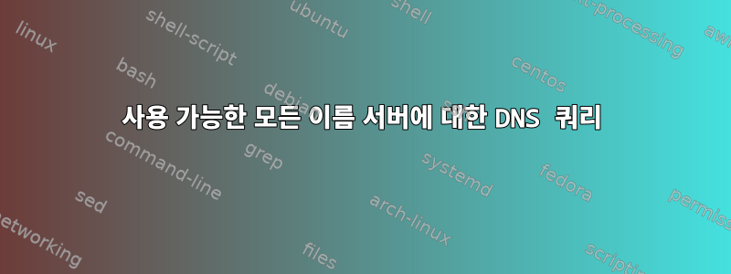 사용 가능한 모든 이름 서버에 대한 DNS 쿼리