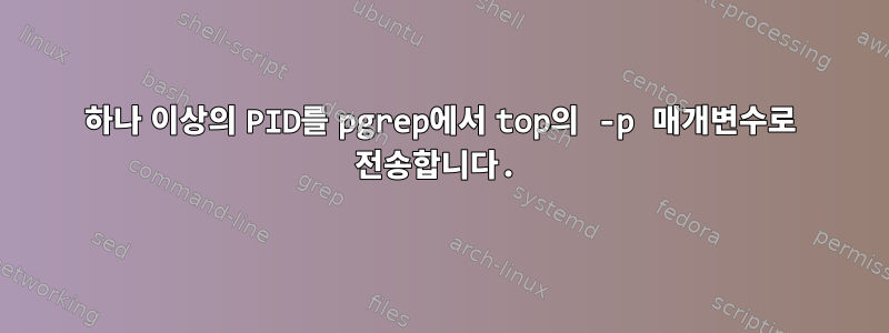 하나 이상의 PID를 pgrep에서 top의 -p 매개변수로 전송합니다.