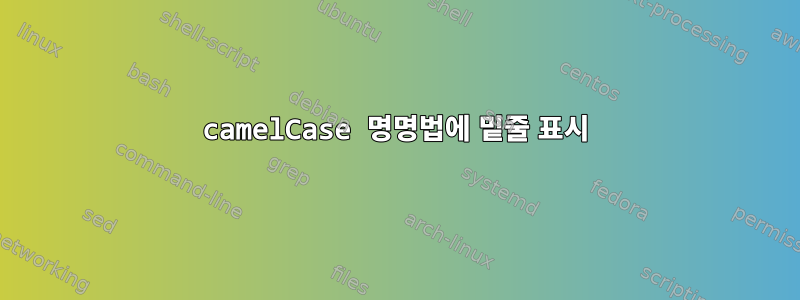 camelCase 명명법에 밑줄 표시