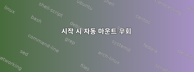 시작 시 자동 마운트 우회