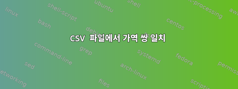 CSV 파일에서 가역 쌍 일치