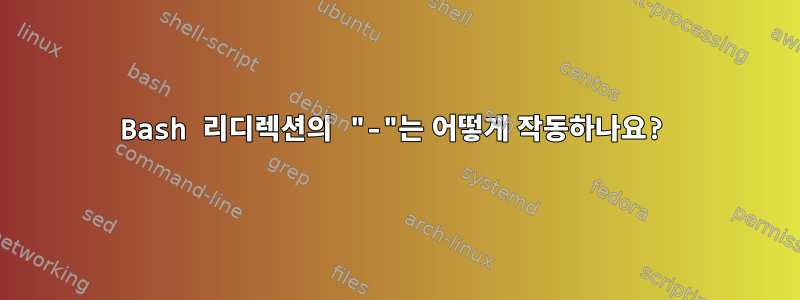 Bash 리디렉션의 "-"는 어떻게 작동하나요?