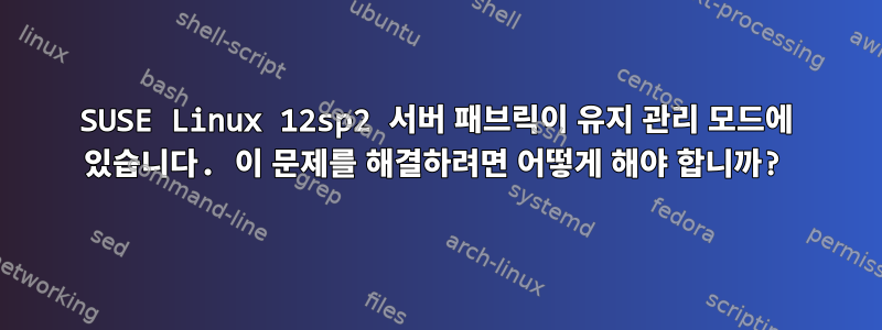 SUSE Linux 12sp2 서버 패브릭이 유지 관리 모드에 있습니다. 이 문제를 해결하려면 어떻게 해야 합니까?