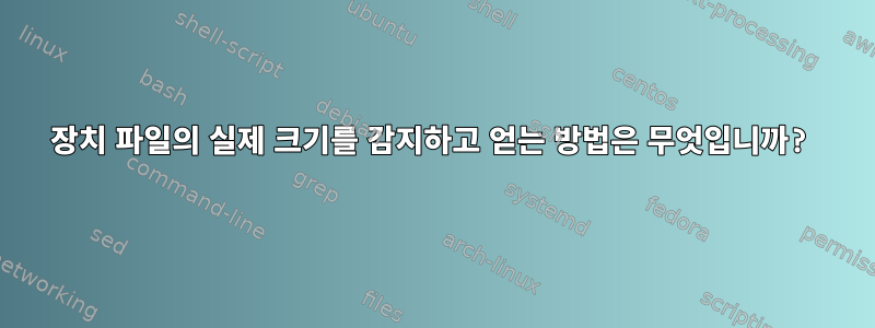 장치 파일의 실제 크기를 감지하고 얻는 방법은 무엇입니까?