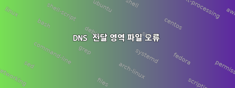 DNS 전달 영역 파일 오류