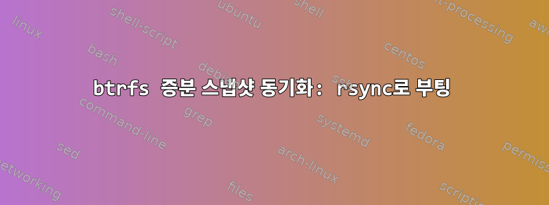 btrfs 증분 스냅샷 동기화: rsync로 부팅