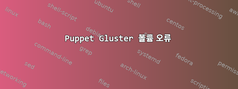 Puppet Gluster 볼륨 오류