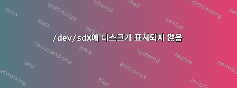 /dev/sdX에 디스크가 표시되지 않음