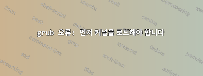 grub 오류: 먼저 커널을 로드해야 합니다