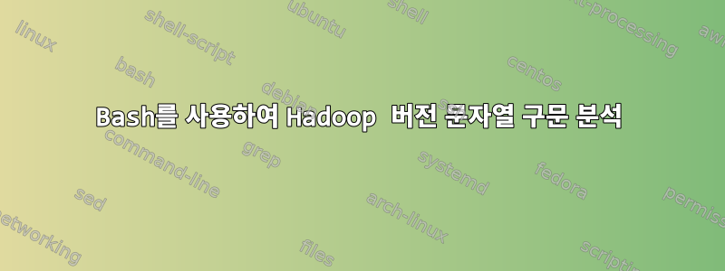 Bash를 사용하여 Hadoop 버전 문자열 구문 분석