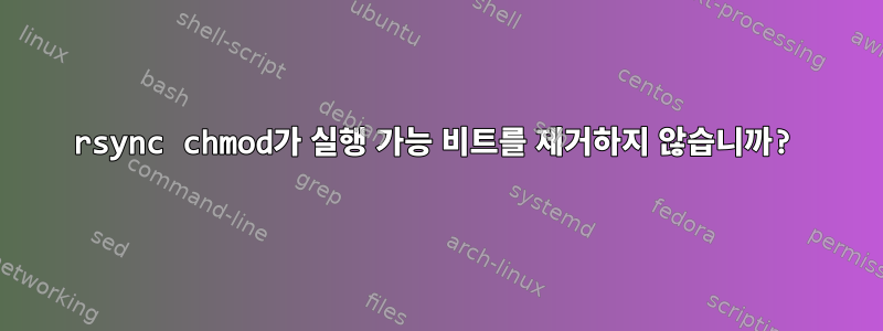 rsync chmod가 실행 가능 비트를 제거하지 않습니까?