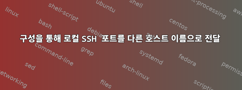 구성을 통해 로컬 SSH 포트를 다른 호스트 이름으로 전달