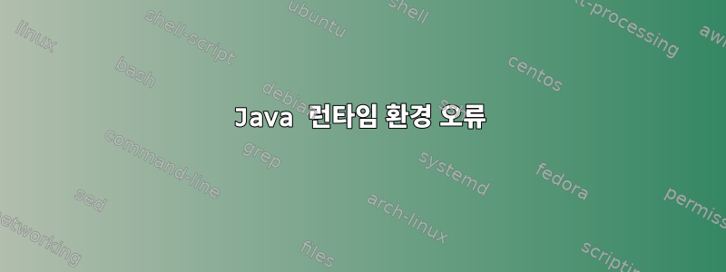 Java 런타임 환경 오류