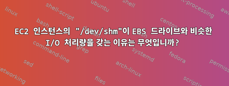 EC2 인스턴스의 "/dev/shm"이 EBS 드라이브와 비슷한 I/O 처리량을 갖는 이유는 무엇입니까?