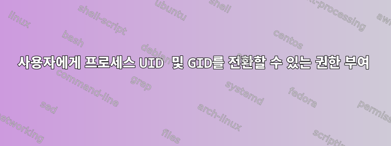 사용자에게 프로세스 UID 및 GID를 전환할 수 있는 권한 부여